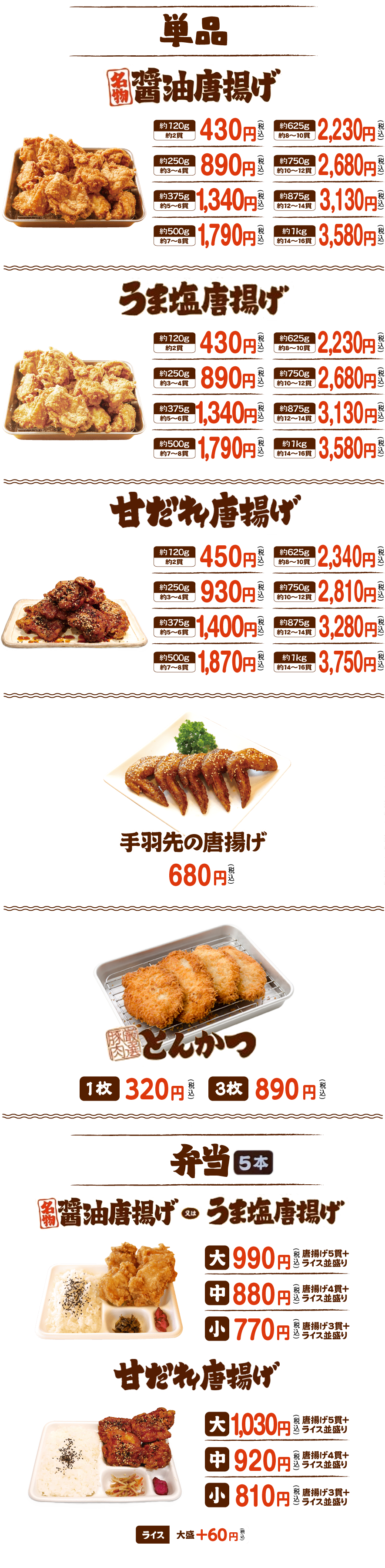 メニュー表