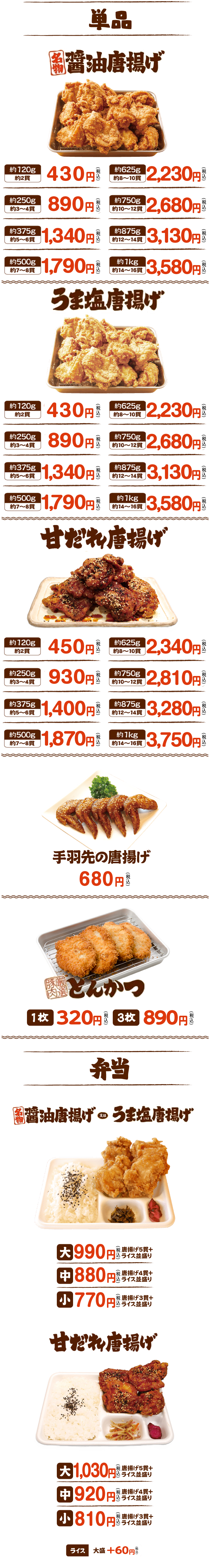 メニュー表